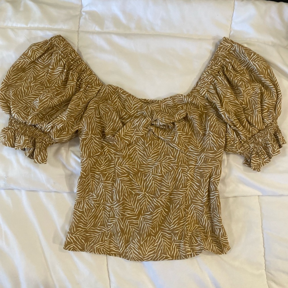 Brown and white blouse